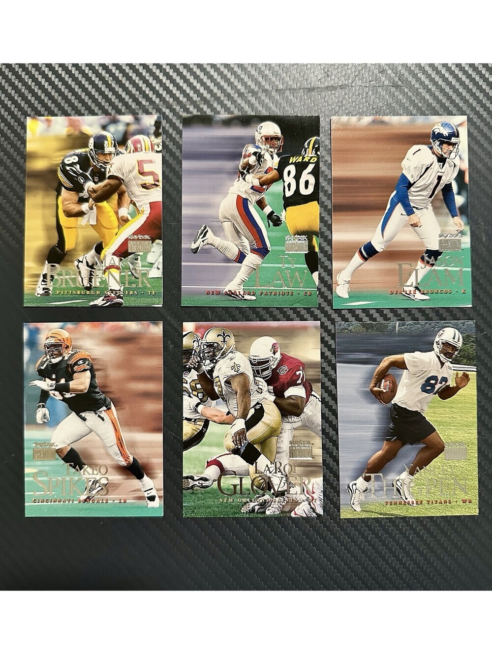 2000 Pacific Aurora NFL Football Card Lot 6 Burress Ty Law Takeo Spikes RC Stars